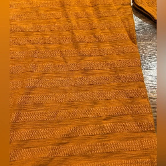 NWT Rhythm Dobby Striped Long Sleeve Shirt Orange Mens Size Medium Pocket - Picture 7 of 8